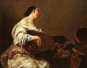 Giuseppe Maria Crespi Frau spielt Laute china oil painting reproduction